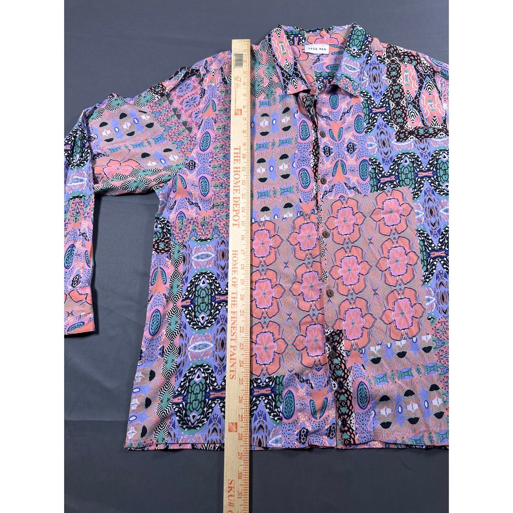 Raga Man Patchwork Print Viscose Button Down Shir… - image 4